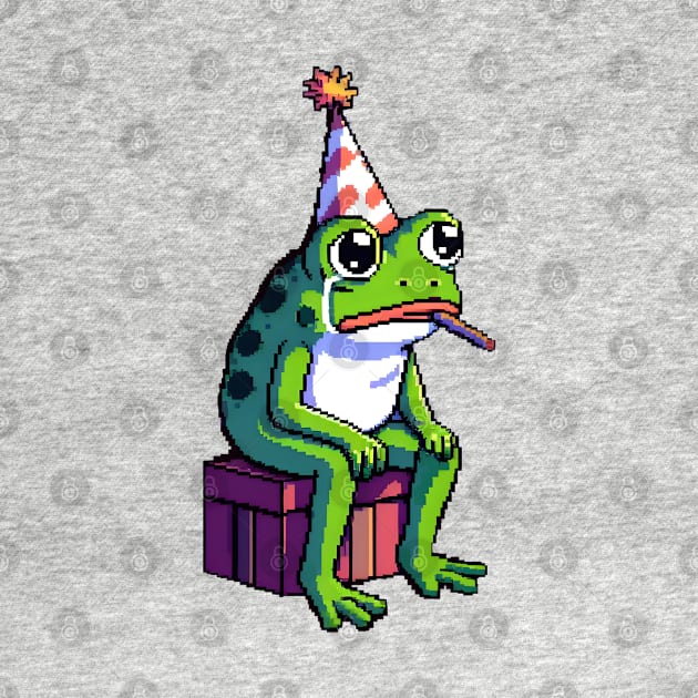 Sad frog meme Happy Birthday 8 bit pixel by beangeerie